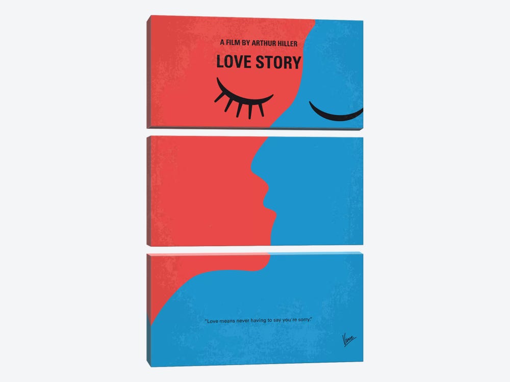 Love Story Minimal Movie Poster by Chungkong 3-piece Canvas Art Print