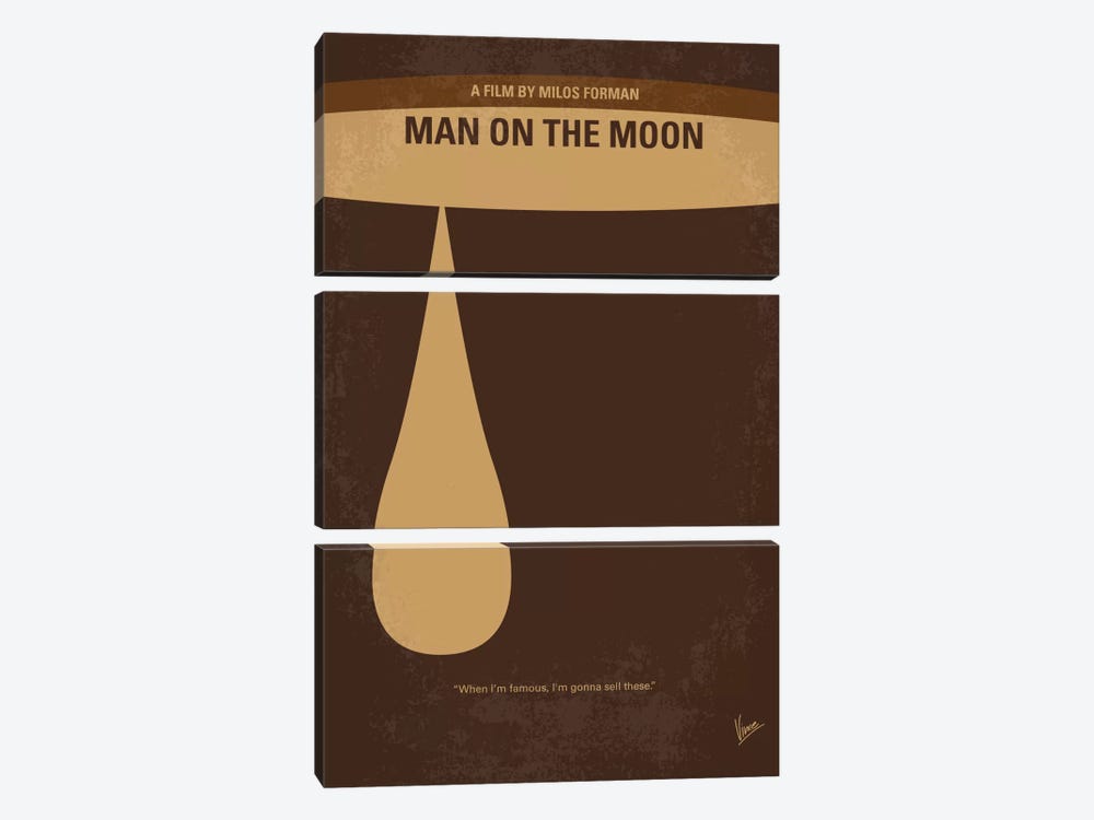 Man On The Moon Minimal Movie Poster by Chungkong 3-piece Canvas Print