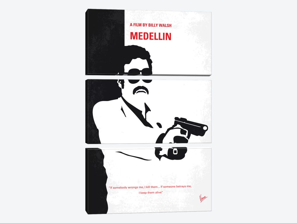 Medellin Minimal Movie Poster by Chungkong 3-piece Canvas Art Print