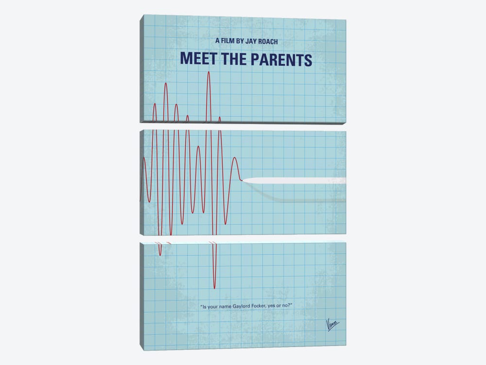 Meet The Parents Minimal Movie Poster by Chungkong 3-piece Canvas Art