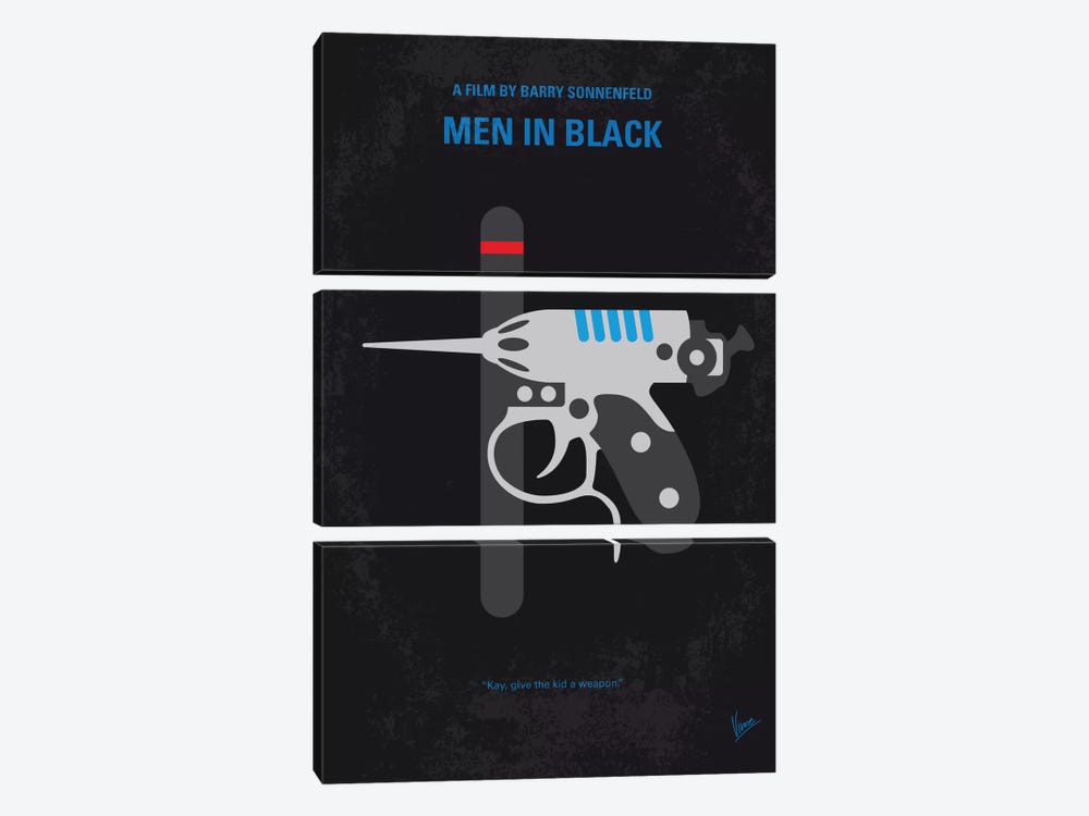 Men In Black Minimal Movie Poster by Chungkong 3-piece Canvas Print