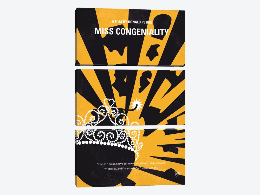 Miss Congeniality Minimal Movie Poster by Chungkong 3-piece Art Print