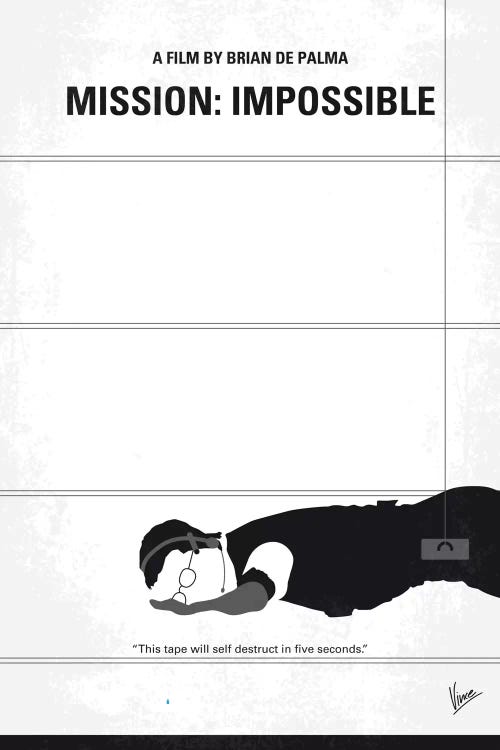 Mission: Impossible Minimal Movie Poster by Chungkong wall art