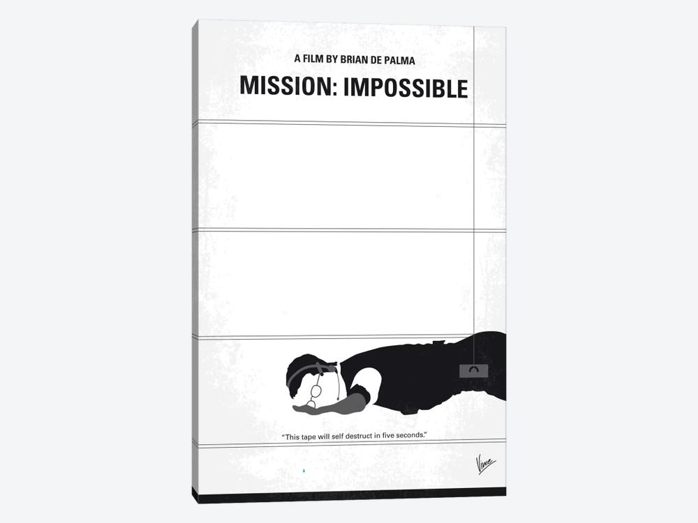 Mission: Impossible Minimal Movie Poster by Chungkong 1-piece Canvas Art