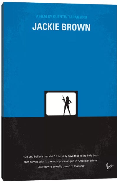 Jackie Brown Minimal Movie Poster Canvas Art Print - Chungkong's Thriller Movie Posters