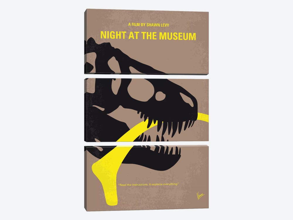 Night At The Museum Minimal Movie Poster by Chungkong 3-piece Canvas Art Print
