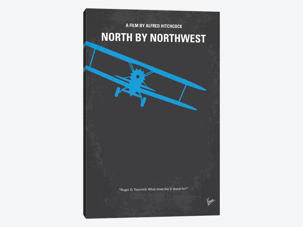 North By Northwest Minimal Movie Poster by Chungkong 1-piece Canvas Wall Art