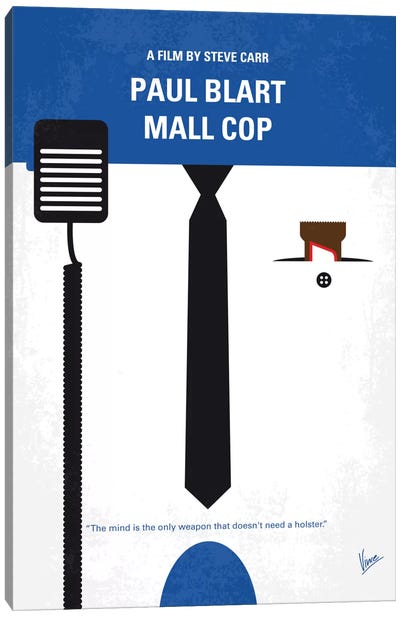 Paul Blart: Mall Cop Minimal Movie Poster Canvas Art Print - Action & Adventure Minimalist Movie Posters