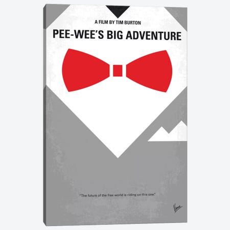 Pee-wee's Big Adventure Minimal Movie Poster Canvas Print #CKG596} by Chungkong Canvas Wall Art