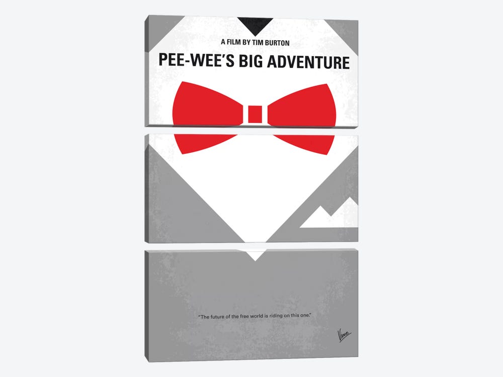 Pee-wee's Big Adventure Minimal Movie Poster by Chungkong 3-piece Canvas Artwork