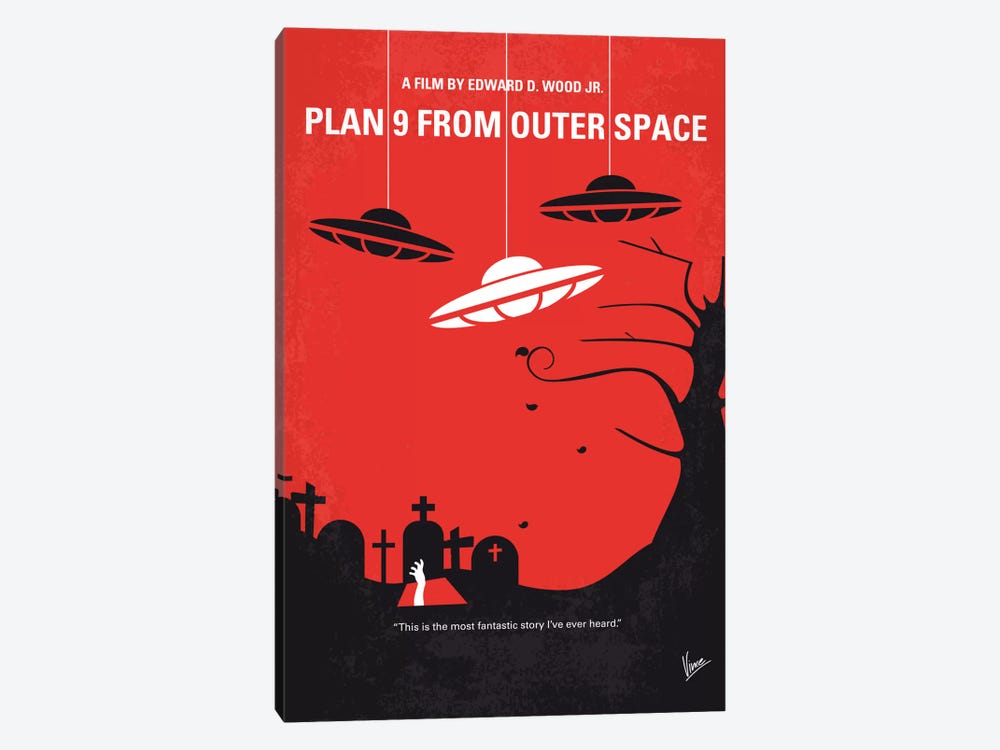 Plan 9 From Outer Space Minimal Movie Poster by Chungkong 1-piece Canvas Art Print