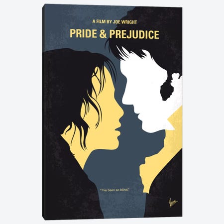 Pride And Prejudice Minimal Movie Poster Canvas Print #CKG604} by Chungkong Canvas Wall Art
