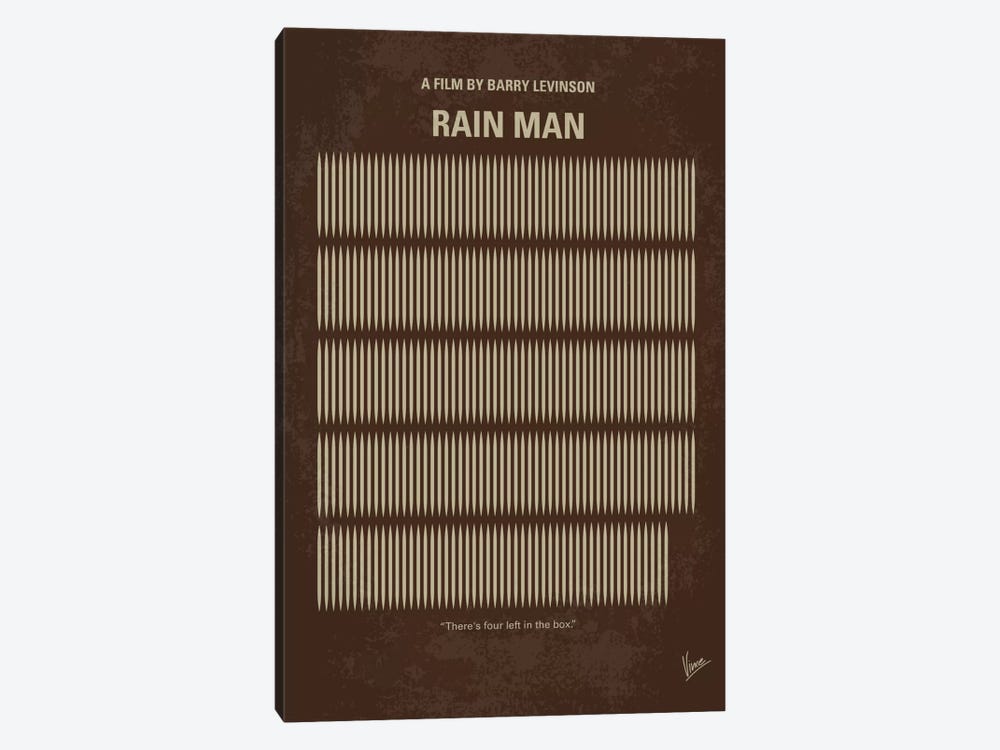 Rain Man Minimal Movie Poster by Chungkong 1-piece Canvas Artwork
