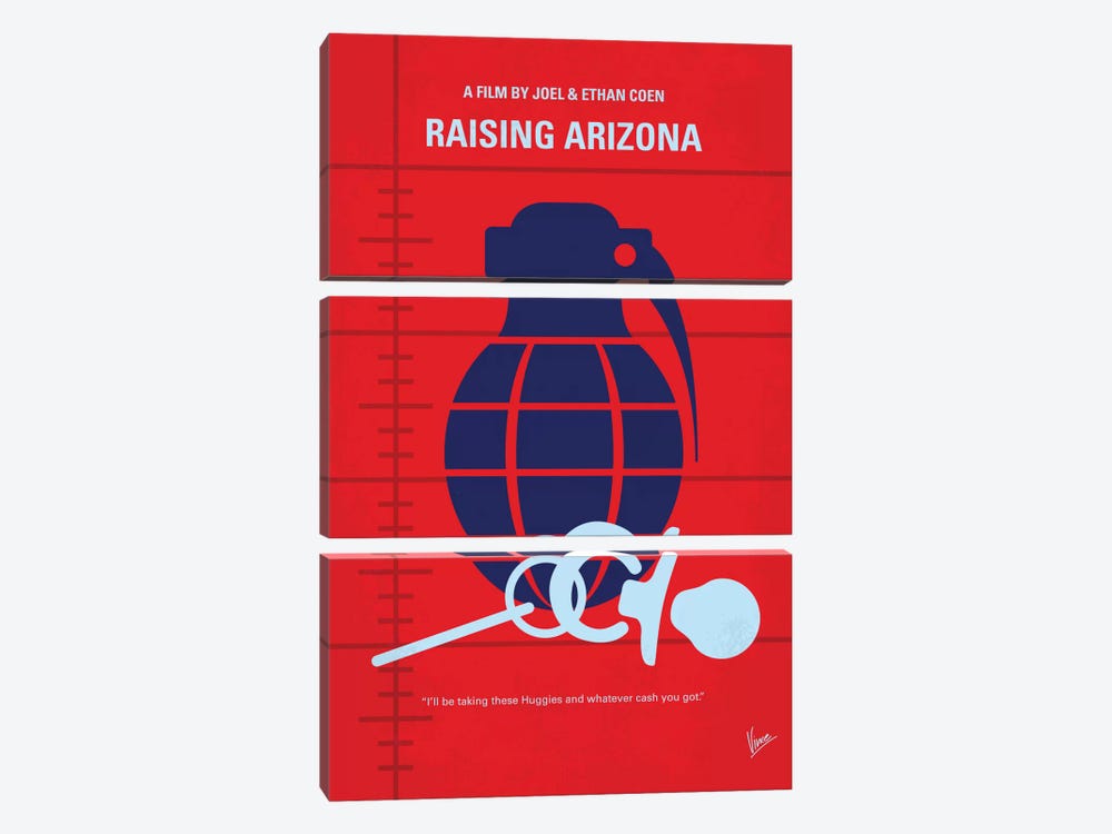 Raising Arizona Minimal Movie Poster by Chungkong 3-piece Canvas Print