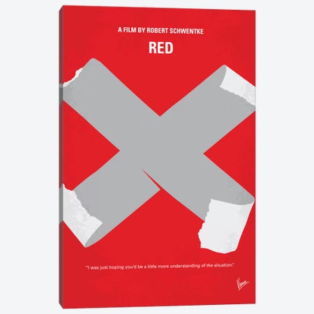 RED Minimal Movie Poster Canvas Print #CKG607} by Chungkong Canvas Artwork