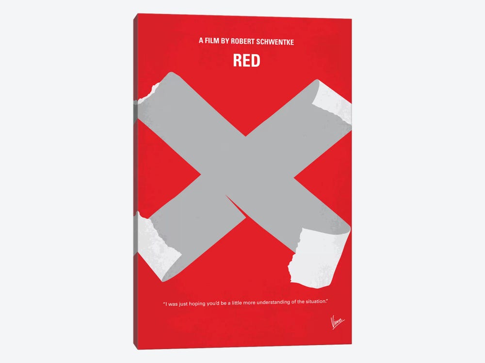 RED Minimal Movie Poster by Chungkong 1-piece Canvas Art
