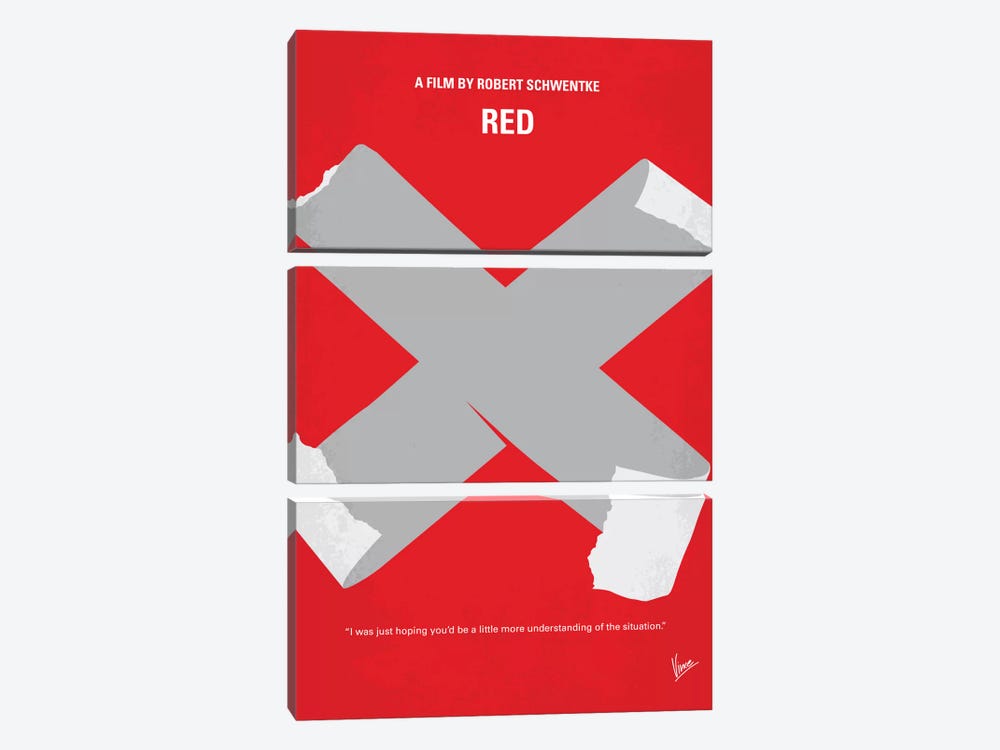 RED Minimal Movie Poster by Chungkong 3-piece Canvas Art