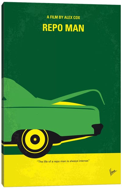 Repo Man Minimal Movie Poster Canvas Art Print - Science Fiction Minimalist Movie Posters