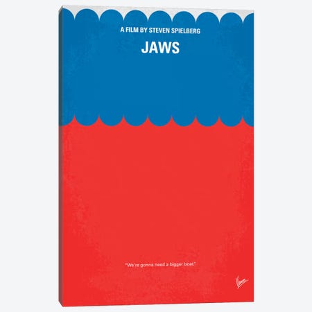 Jaws Minimal Movie Poster Canvas Print #CKG60} by Chungkong Canvas Print