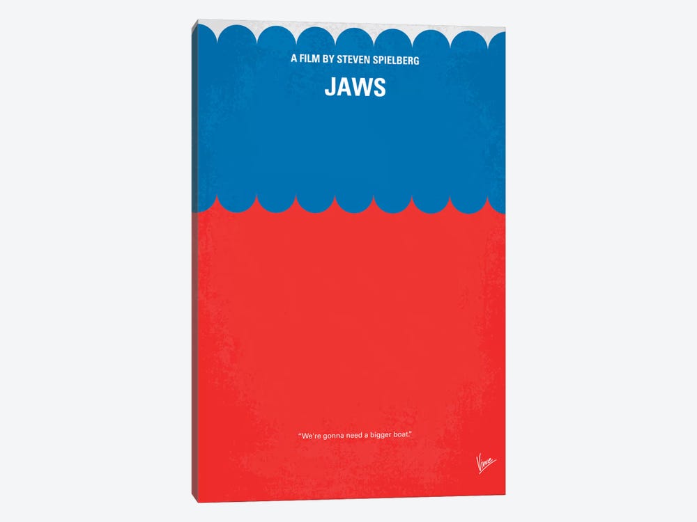 Jaws Minimal Movie Poster by Chungkong 1-piece Canvas Art Print