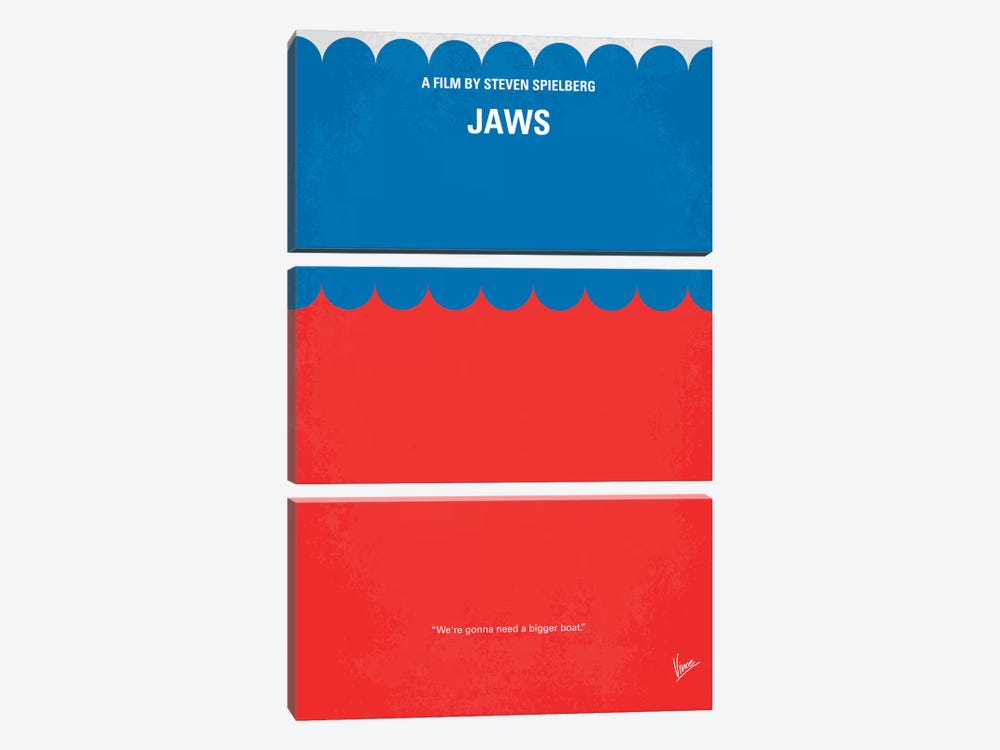 Jaws Minimal Movie Poster by Chungkong 3-piece Art Print