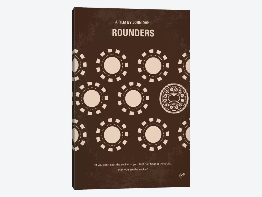 Rounders Minimal Movie Poster by Chungkong 1-piece Canvas Print
