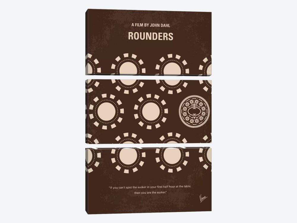 Rounders Minimal Movie Poster by Chungkong 3-piece Canvas Art Print