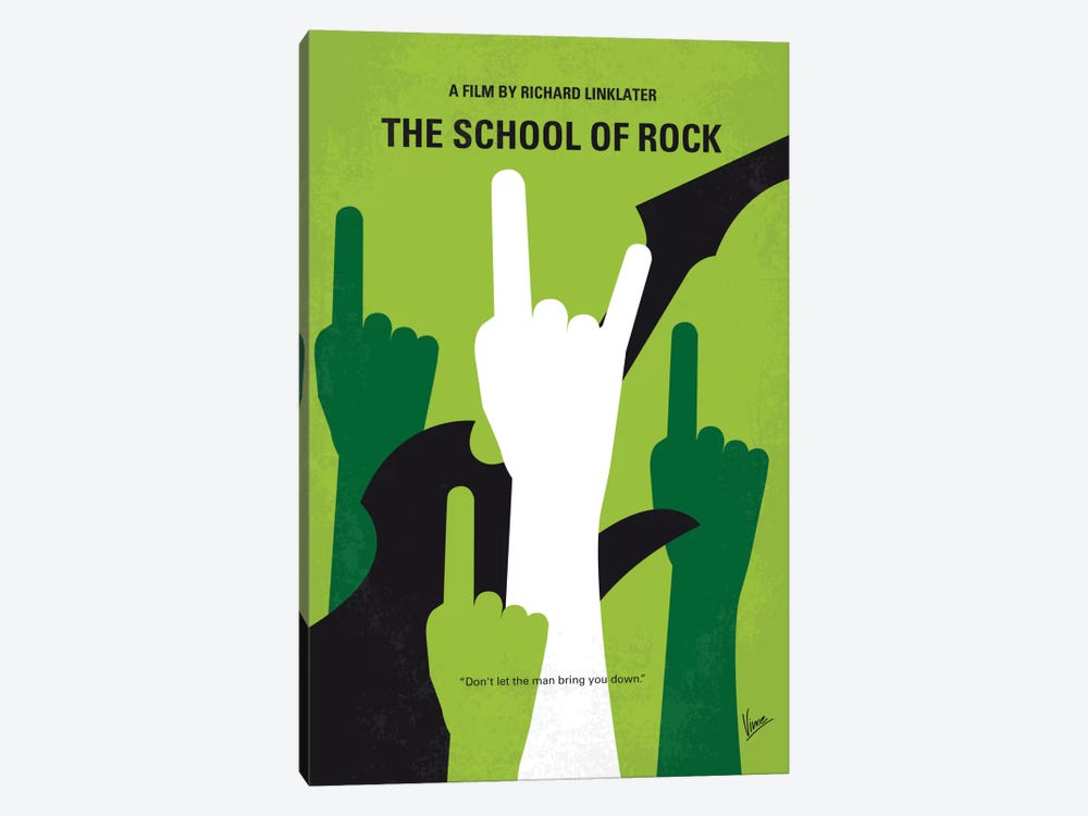 School Of Rock Minimal Movie Poster by Chungkong 1-piece Canvas Wall Art