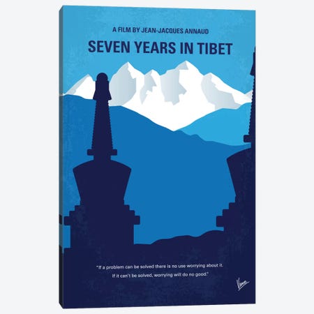 Seven Years In Tibet Minimal Movie Poster Canvas Print #CKG613} by Chungkong Canvas Art