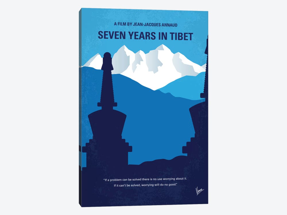 Seven Years In Tibet Minimal Movie Poster by Chungkong 1-piece Canvas Print