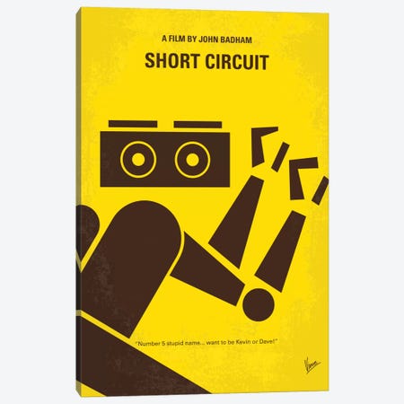 Short Circuit Minimal Movie Poster Canvas Print #CKG617} by Chungkong Art Print