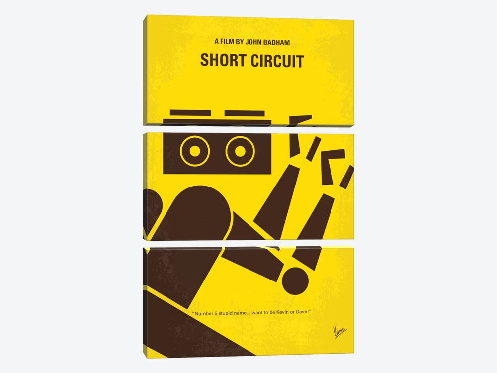 Short Circuit Minimal Movie Poster by Chungkong 3-piece Canvas Print