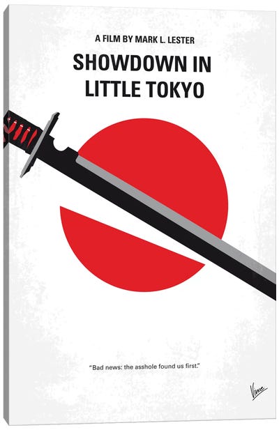 Showdown In Little Tokyo Minimal Movie Poster Canvas Art Print - Samurai Art