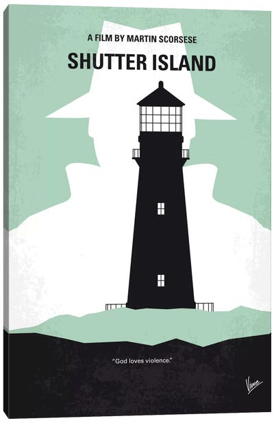 Shutter Island Minimal Movie Poster Canvas Art Print - Minimalist Posters