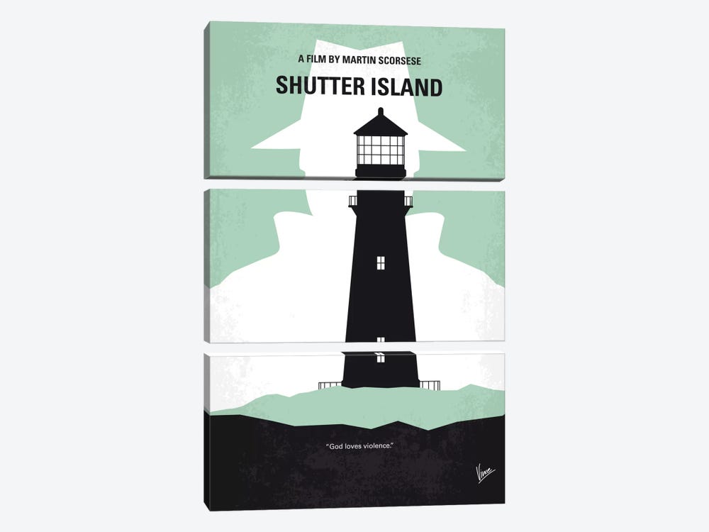 Shutter Island Minimal Movie Poster by Chungkong 3-piece Canvas Art Print
