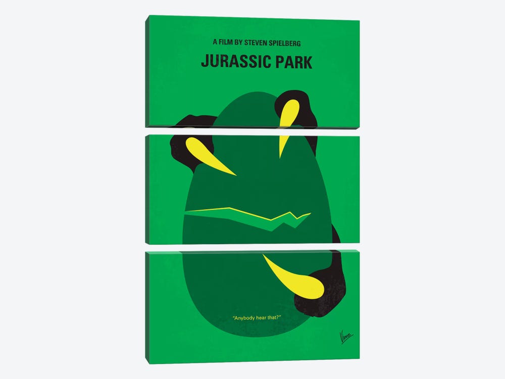 Jurassic Park Minimal Movie Poster by Chungkong 3-piece Canvas Art