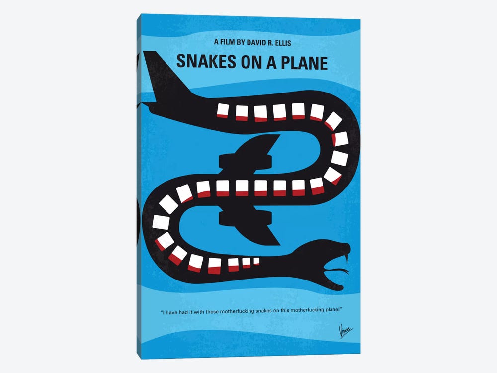 Snakes On A Plane Minimal Movie Poster by Chungkong 1-piece Canvas Art Print