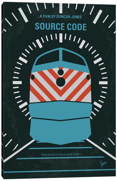 Source Code Minimal Movie Poster Canvas Art Print - Train Art