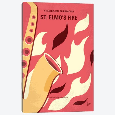 St. Elmo's Fire Minimal Movie Poster Canvas Print #CKG627} by Chungkong Canvas Artwork