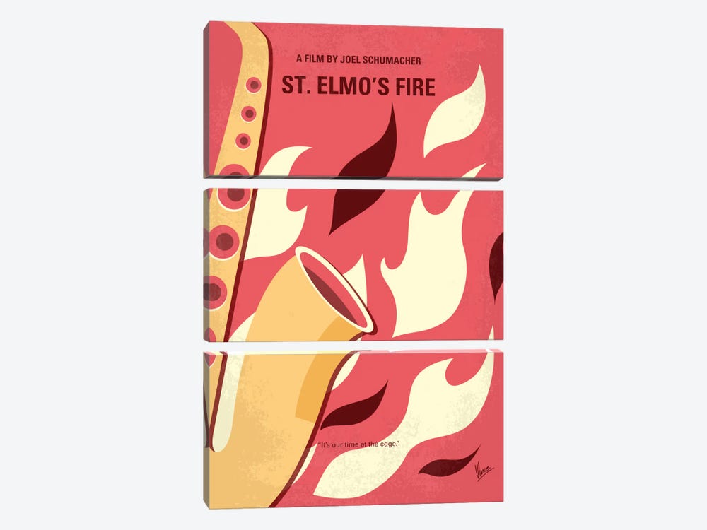 St. Elmo's Fire Minimal Movie Poster by Chungkong 3-piece Canvas Art
