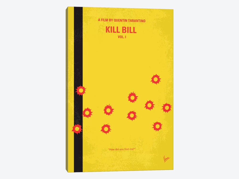 Kill Bill Vol. 1 Minimal Movie Poster by Chungkong 1-piece Canvas Art Print