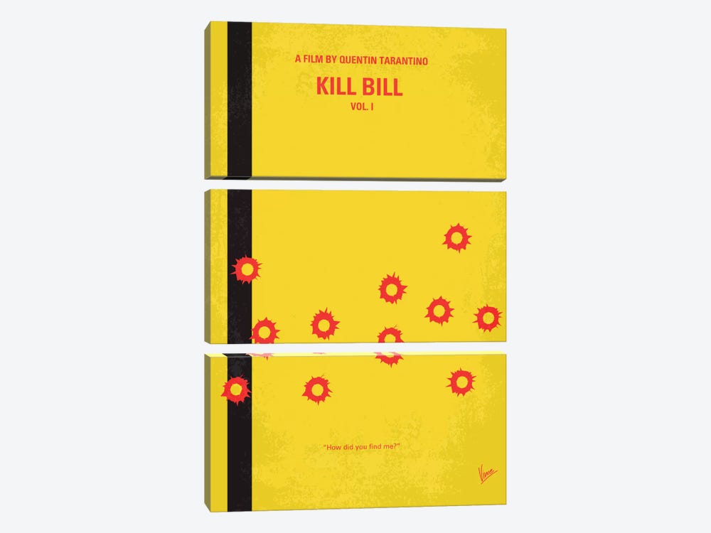 Kill Bill Vol. 1 Minimal Movie Poster by Chungkong 3-piece Canvas Print
