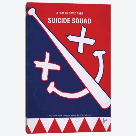 Suicide Squad Minimal Movie Poster Canvas Print #CKG631} by Chungkong Canvas Art