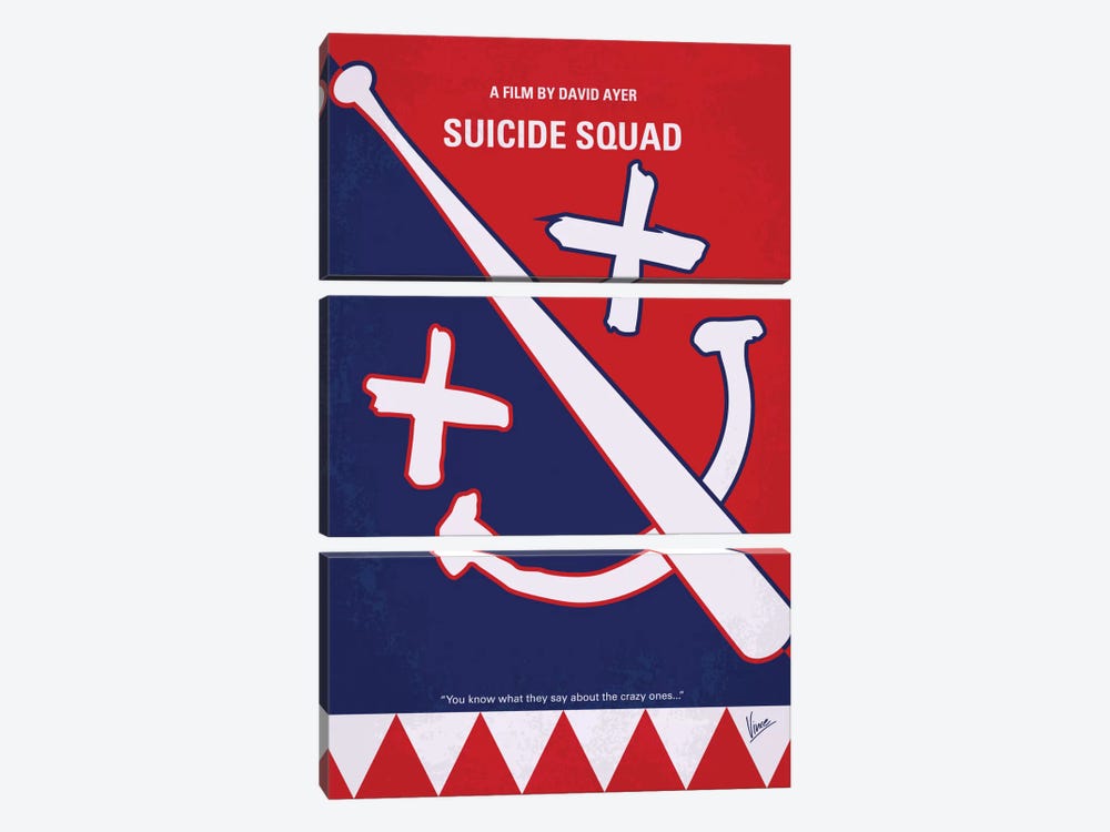 Suicide Squad Minimal Movie Poster by Chungkong 3-piece Canvas Print