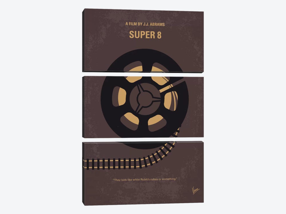 Super 8 Minimal Movie Poster by Chungkong 3-piece Canvas Art