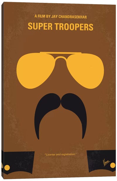 Super Troopers Minimal Movie Poster Canvas Art Print - Mystery & Detective Movie Art