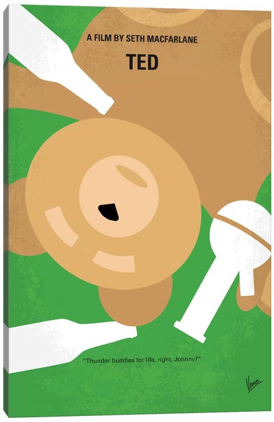 Ted Minimal Movie Poster Canvas Art Print - 420 Collection
