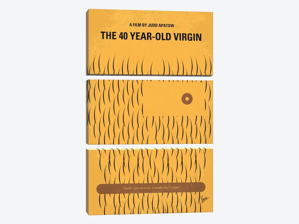 The 40 Year Old Virgin Minimal Movie Poster by Chungkong 3-piece Canvas Art