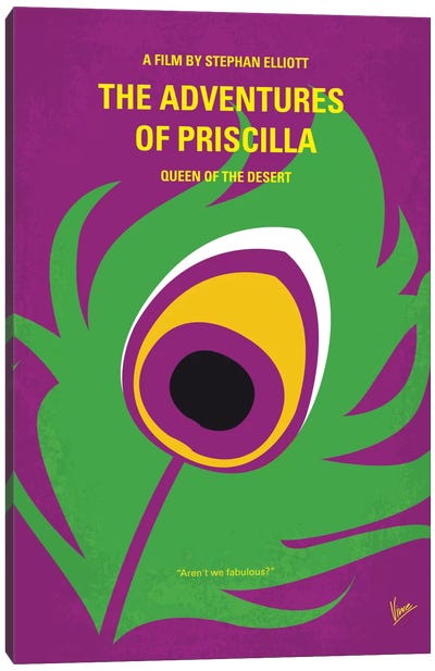 The Adventures Of Priscilla, Queen Of The Desert Minimal Movie Poster Canvas Art Print - Dramas Minimalist Movie Posters