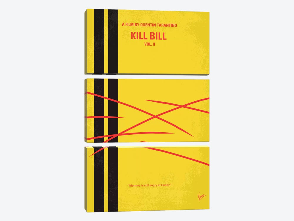 Kill Bill Vol. 2 Minimal Movie Poster by Chungkong 3-piece Canvas Art